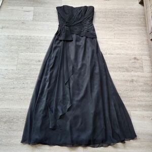Belsoie Jasmine L1009 Black Dress Womens 12 Bridesmaid Strapless Gown